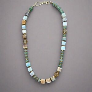 Mixed Media Gemstone Beaded Collar Necklace